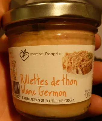 Rillettes de Thon Blanc Germon Marché Franprix 100 g, code 3263856851012