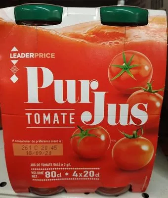 Pur jus tomate Leader Price 80 cl (4x20cl), code 3263857072812