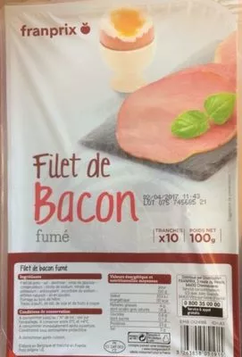 Filet de Bacon Franprix 100 g, code 3263858051915