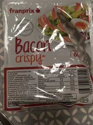 Bacon crispy Franprix , code 3263858607419