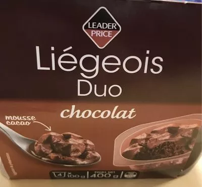 Liegeois duo chocolat Leader Price , code 3263858668717