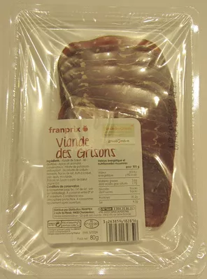 Viande des Grisons Franprix 80 g, code 3263859182816