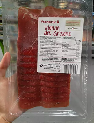 Viande des grisons Franprix 70 g, code 3263859182823