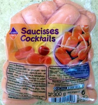 Saucisses Cocktails Leader Price 300 g, code 3263859454517