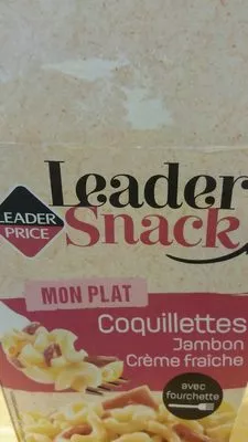 Leader snack coquillettes jambon crème fraîche Leader price , code 3263859506018