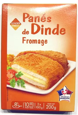 Panés de Dinde Fromage Leader Price, DLP (Distribution Leader Price), Groupe Casino 200 g (2 x 100 g), code 3263859580117