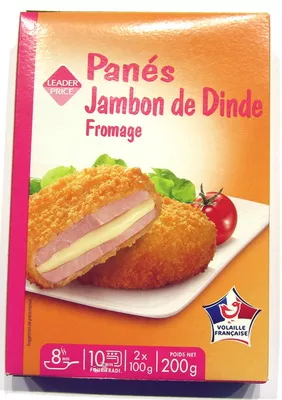 Panés de Jambon de Dinde au Fromage Leader Price 200 g, code 3263859580414