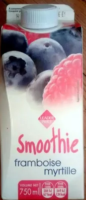 Smoothie framboise myrtille Leader Price, DLP (Distribution Leader Price), Groupe Casino, Fruits délice 750 ml, code 3263859726614