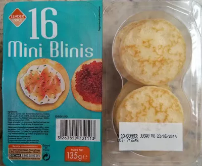 Mini blinis Leader Price 135 g, code 3263859731113