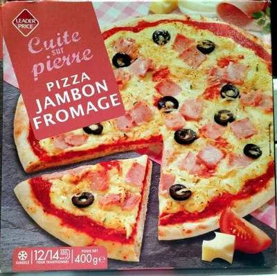 Pizza Jambon Fromage, Cuite sur pierre Leader Price, DLP (Distribution Leader Price), Groupe Casino 400 g, code 3263859810313