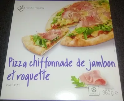 Pizza chiffonnade de jambon et roquette, Surgelé Marché Franprix, Distribution Franprix, Groupe Casino 380 g, code 3263859813819