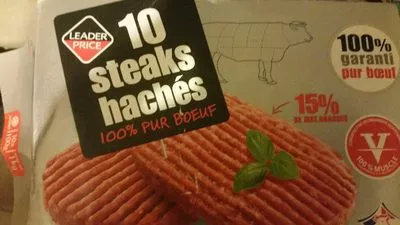 Steaks hachés Leader Price 1 Kg (10 * 100 g), code 3263859861216