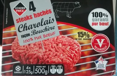 Steaks hachés Leader price 500gr, code 3263859862411