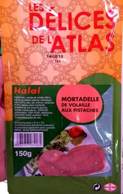 Mortadelle de Volaille aux Pistaches Les Délices de l'Atlas 150 g, code 3264057269064