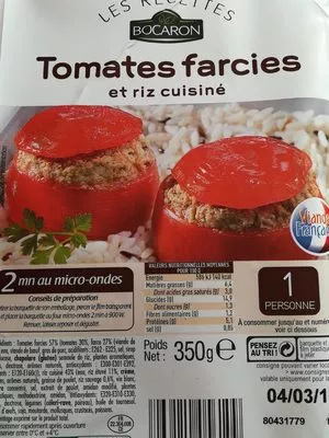 Tomates Farcies Les Recettes Bocaron 350 g, code 3266110056109