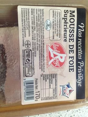 Mousse de foie superieure Recette Privilege Leclerc 170 g, code 3266110500640