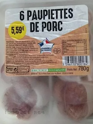 Paupiettes de porcs Leclerc , code 3266110800184