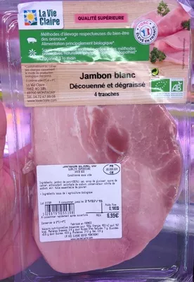 Jambon blanc découenné et dégraissé La vie claire 180 g, code 3266191055398