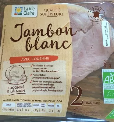 Jambon blanc La Vie Claire 80 g, code 3266191057910