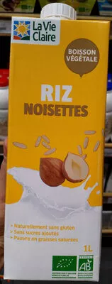 Boisson riz noisettes La Vie Claire 1 L, code 3266191090078