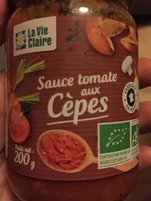 Sauce tomate aux cèpes La Vie Claire 200 g, code 3266191151328