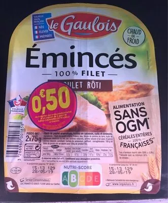 Emincés poulet rôti Le Gaulois 2 x 75 g, code 3266980001858