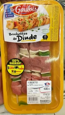 Brochettes de Dinde Le Gaulois 380 g (x 4), code 3266980007423