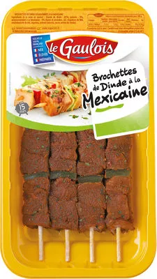 Brochettes de dinde mexicaines x4 Le Gaulois 400 g, code 3266980141509