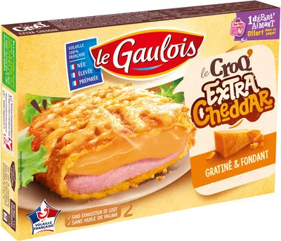 Croq' Extra Cheddar, Gratiné et Fondant x2 Le Gaulois 200 g, code 3266980153212