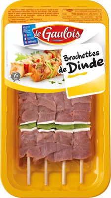 Brochettes de dinde x4 Le Gaulois 411 g, code 3266980194734