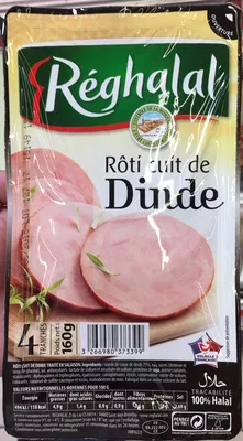 Rôti cuit de Dinde Réghalal 160 g, code 3266980373399