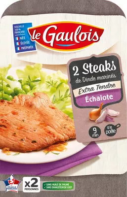 2 steaks de dinde marinées à l'échalote Le Gaulois 240 g, code 3266980477653