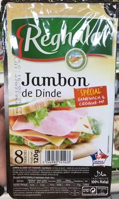 Jambon de dinde "spécial" Sandwich & Croque Mr Réghalal 120 g, code 3266980741433