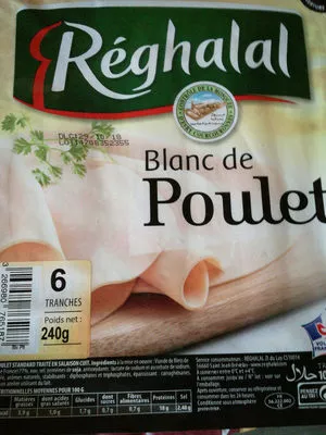 Blanc de poulet REGHALAL 6 tranches Reghalal 240 g, code 3266980765187