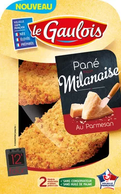 2 Panés façon Milanaise au Parmesan Le Gaulois 200 g, code 3266980805128