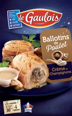 4 Ballotins de poulet crème et champignons Le Gaulois 440 g, code 3266980878009