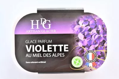 Glace VIOLETTE, au miel des Alpes HDG, Histoires De Glaces 750 ml (487,5 g), code 3267180090215