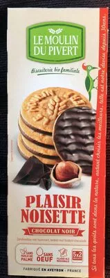 Plaisir noisette chocolat noir Le moulin du Pivert 130g, code 3268350120671