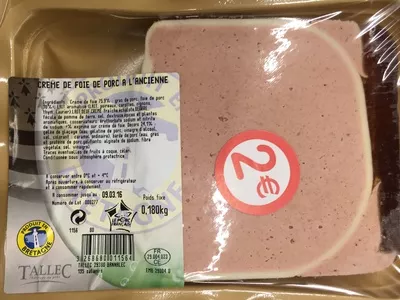 Crème de foie de porc à l'ancienne Tallec 0,180 kg, code 3268680011564