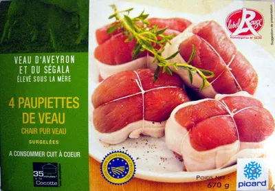 4 Paupiettes de veau Picard 670 g, code 3270160147236