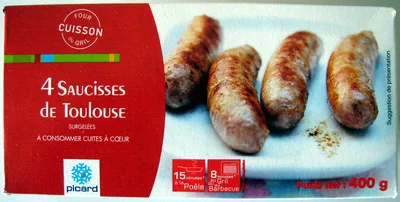 4 Saucisses de Toulouse Picard 400 g, code 3270160159208