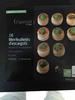 16 Mini-Feuilletés d'Escargots Picard 160 g, code 3270160185979