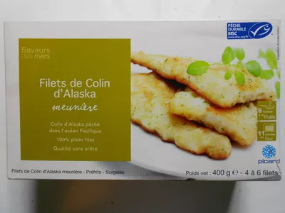 Filets colin d'Alaska façon meunière MSC Picard, Saveurs des mers 400 g (4 à 6 filets), code 3270160199426