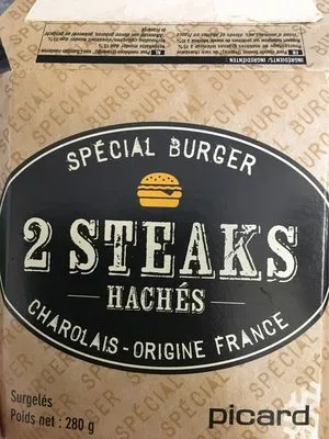 2 Steaks Hachés Charolais Spécial Burger Picard 280 g, code 3270160607853