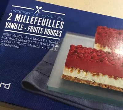 2 Millefeuilles Glacés Vanille Fruits Rouges Picard 180 g, code 3270160826803