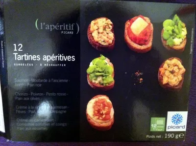 12 Tartines apéritives Picard 190g, code 3270160835225