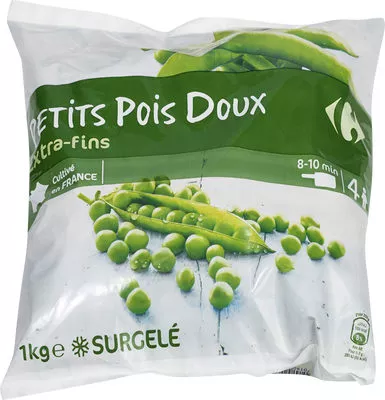 Petits pois doux Extra-fins Carrefour 1 kg, code 3270190020356