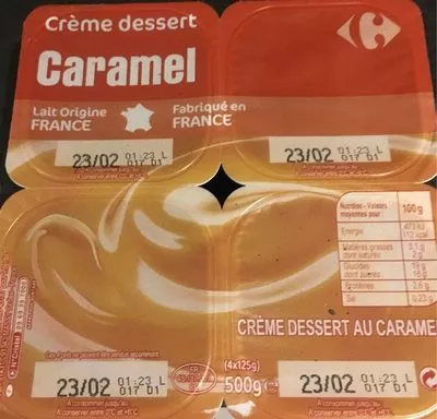 Crème dessert caramel Carrefour 500 g (4 x 125 g), code 3270190024439