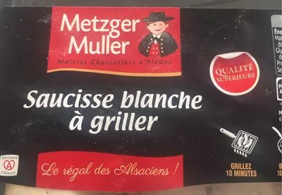 Saucisse blanche a griller Metzger Muller 660 g, code 3272120050440