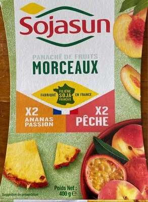 Panaché de fruits - Ananas Passion/Pêche Sojasun 400 g (4 x 100 g), code 3273220083710